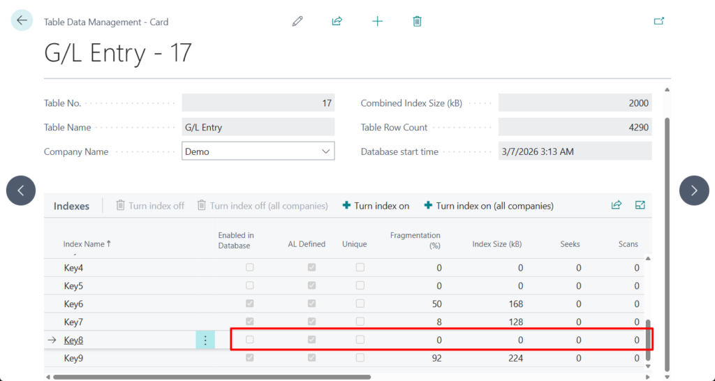 Turn off indexes results
