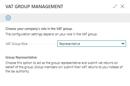 VAT Group Management setup